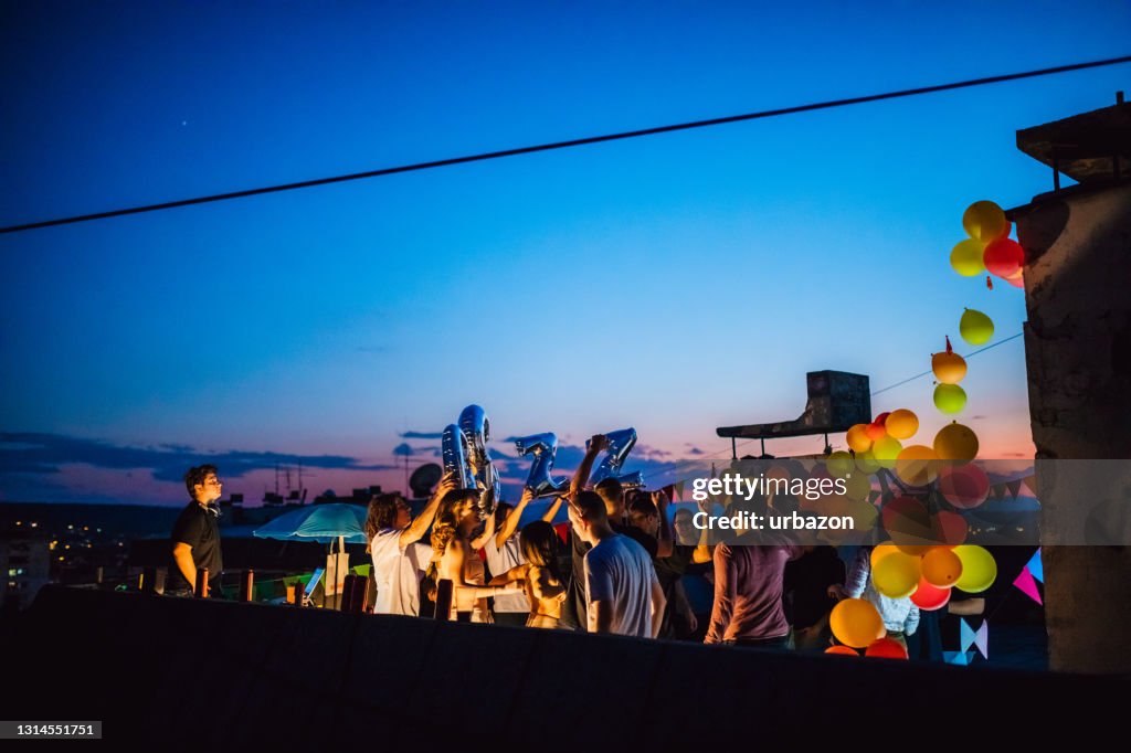 Party on rooftop