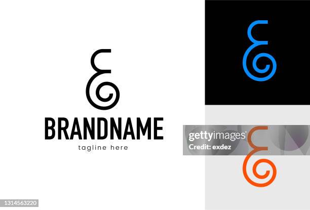 illustrations, cliparts, dessins animés et icônes de ensemble de logo de lettre e - lettre e