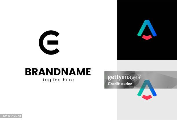 buchstabe e logo-set - monogramm stock-grafiken, -clipart, -cartoons und -symbole