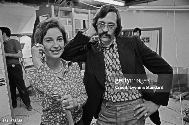 British broadcasters Joan Shenton And Tommy Vance , presenters of the morning show on the new Capital Radio station, London, UK, 3rd October 1973.