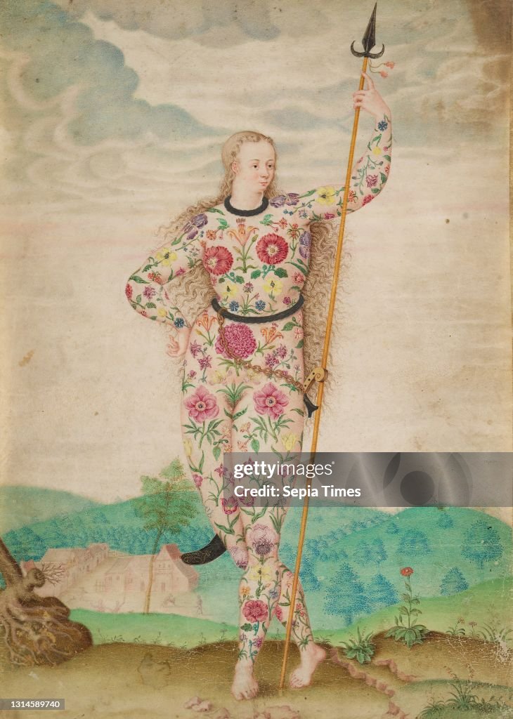 A Young Daughter of the Picts, Jacques Le Moyne de Morgues, ca. 1533–before 1588, French, active in England from ca.1580., Formerly attributed to John White, active 1585–1593, British, ca. 1585, Watercolor and gouache, touched with gold on parchment, S