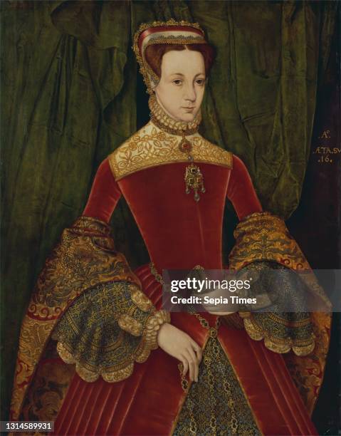Portrait of Mary Fitzalan, Duchess of Norfolk, Hans Eworth, active 1540–1574, British, born in Antwerp, Netherlands Oil on panel, Support : 35 x 28...