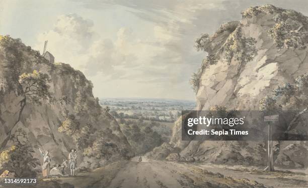 The Road to East Grinstead, John James Barralet, 1747–1815, British, Undated, Pen and ink and watercolor on medium, moderately textured, cream laid...