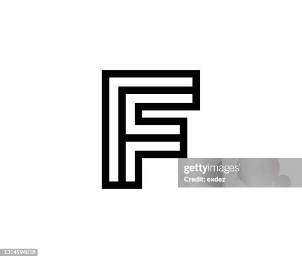 f letter based logo - letter f stock illustrations