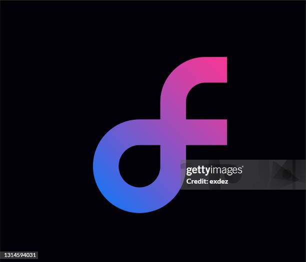f letter based logo - generic-face-icon stock illustrations