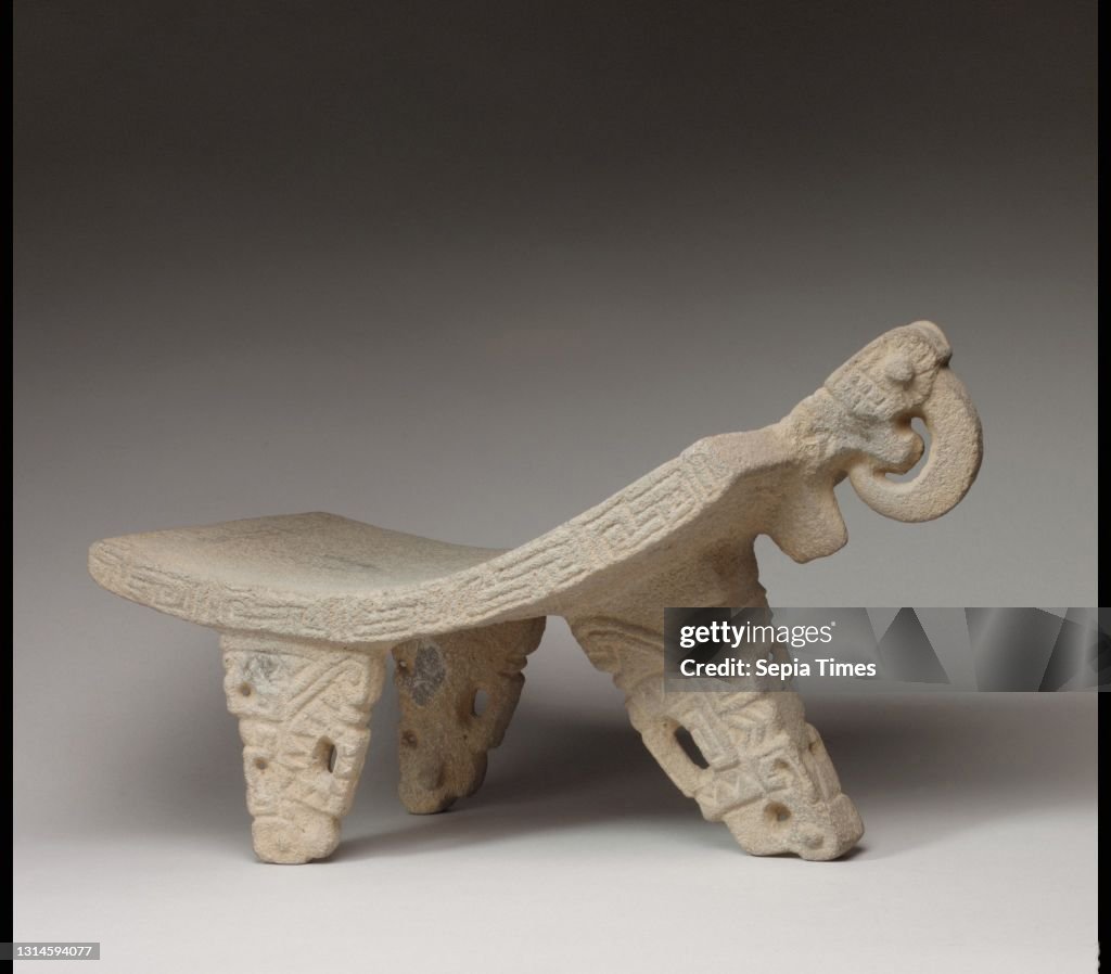 Ceremonial Metate, 4th–8th century, Costa Rica, Guanacaste-Nicoya, Stone, H. 20 1/8 x W. 10 in. (51.2 x 25.4 cm), Stone-Implements, Even today, stone metates in the Americas are used to grind maize and other foodstuffs. Certain ancient rituals must have