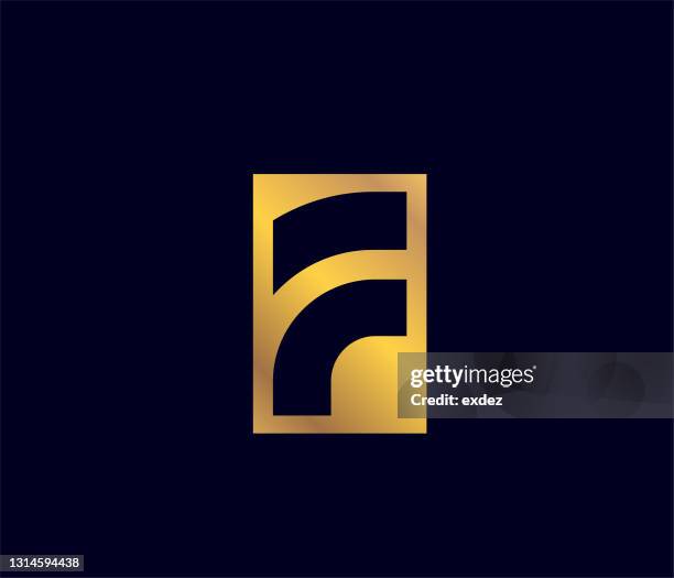 f letter based logo - monogram initials stock illustrations