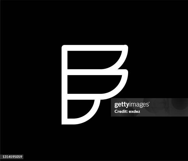 f-buchstaben-basiertes logo - initials stock-grafiken, -clipart, -cartoons und -symbole