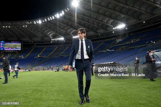 Lazio head coach Simone Inzaghi during the Serie A match between SS Lazio and AC Milan at Stadio Olimpico on April 26, 2021 in Rome, Italy.