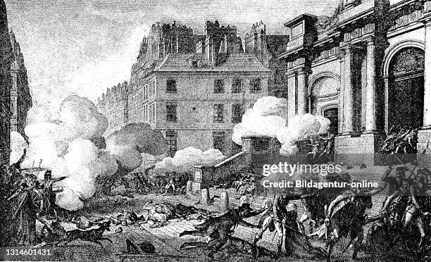 French Revolution, the end of the Convention, fight at the Church of St. Roch on October 5, 1795 Paris, France / Franzoesische Revolution, Schluss...