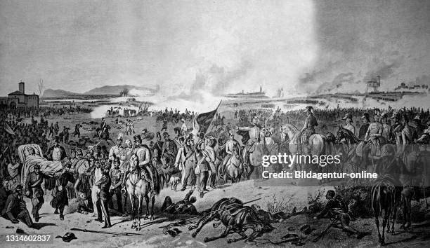 Battle of Novara, where the Austrian troops under Field Marshal Radetzky defeated the troops of the Kingdom of Sardinia-Piedmont, Italy, on March 23,...