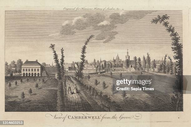 View of Camberwell from the Grove, unknown artist, eighteenth century, after unknown artist, undated, Engraving, Sheet: 7 7/8 x 11 5/8in. .