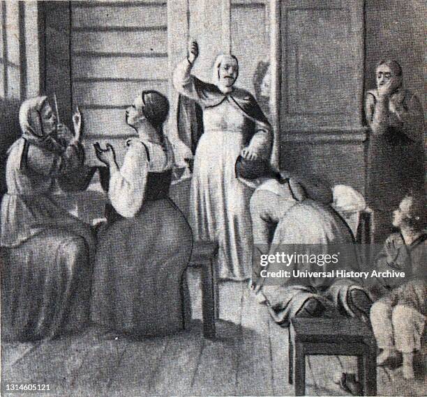Beating in the girl's room. Beginning of the 19th century. Corporal punishment of girls in a Russian school.