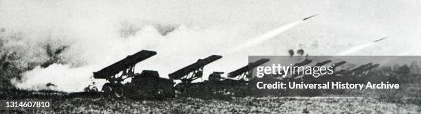 Russian artillery position in the Soviet war effort, 1941.