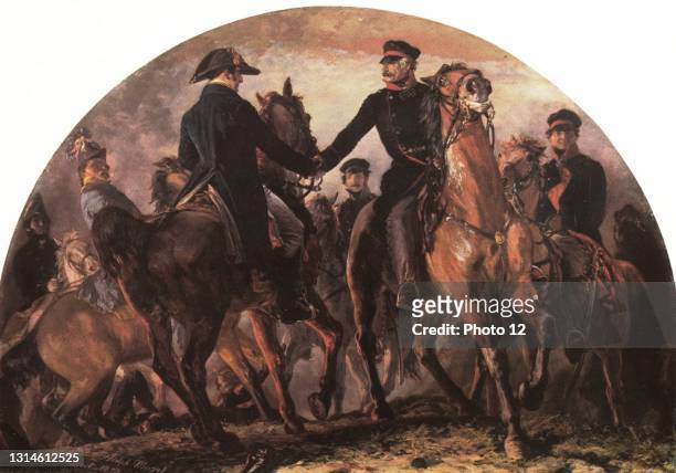 The meeting of generals Wellington and Blucher. 18th June 1815. Paris, Fondation Napoleon.