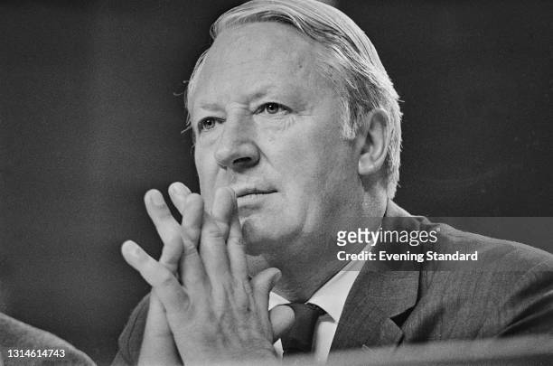 British Prime Minister Edward Heath at the Conservative Party annual conference in Blackpool, UK, October 1973.