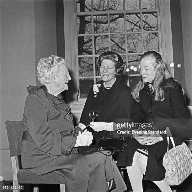 From left to right, Clementine Churchill, Baroness Spencer-Churchill , the widow of former British Prime Minister Winston Churchill, with their...