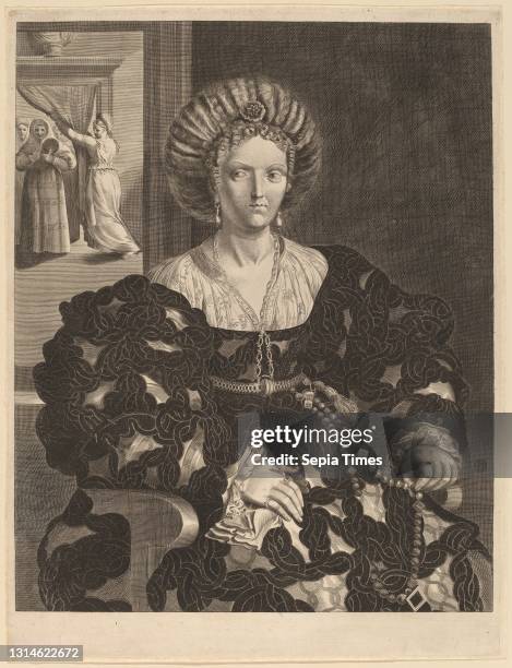 Pieter Holsteyn II, , Dutch, c. 1614 - 1673, Giulio Romano, , Roman, 1499 - 1546, Isabella d'Este, c. 1655/1660, engraving on laid paper.