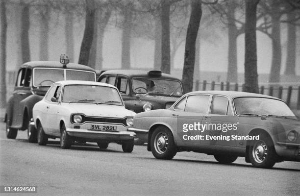 Princess Anne's car parked near Buckingham Palace in London, after an attempt was made to kidnap her the day before, London, UK, 21st March 1974. The...