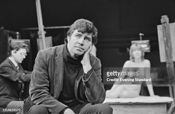 English actor Alan Bates stars in the play 'Life Class' by David Storey at the Royal Court Theatre in London, UK, 9th April 1974.