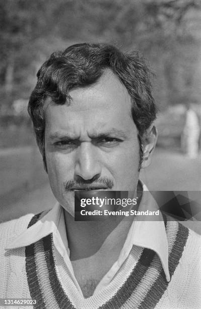 Indian cricketer Ajit Wadekar of the Indian cricket team during a tour of England, UK, 29th April 1974.