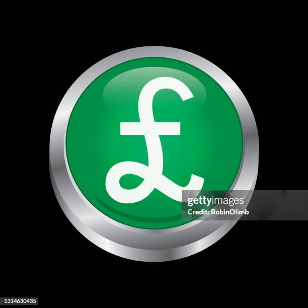 pound symbol button - pound note stock illustrations