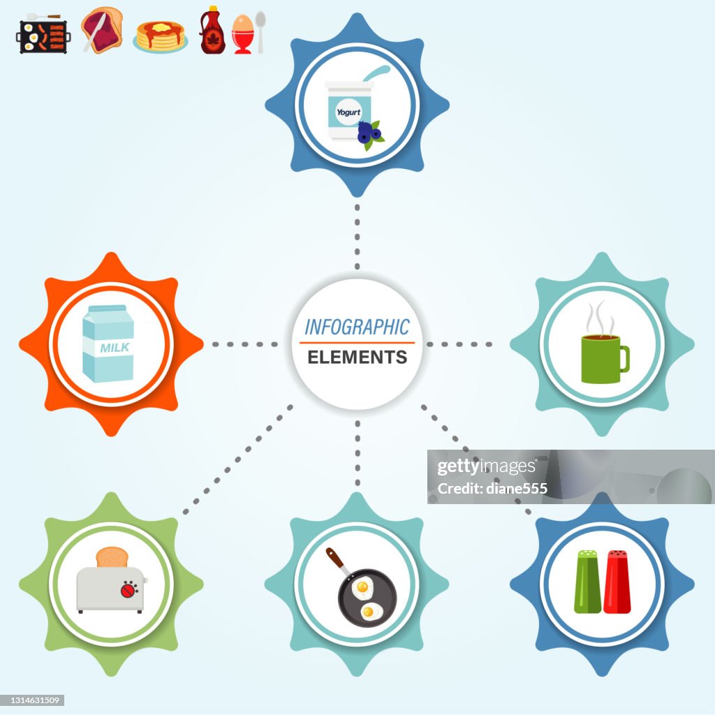 Infographic Template With Breakfast Icons