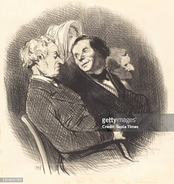 Honore Daumier, , French, 1808 - 1879, On rend des comptes aux actionnaires, Les Beaux jours de la vie: pl.92, lithograph.
