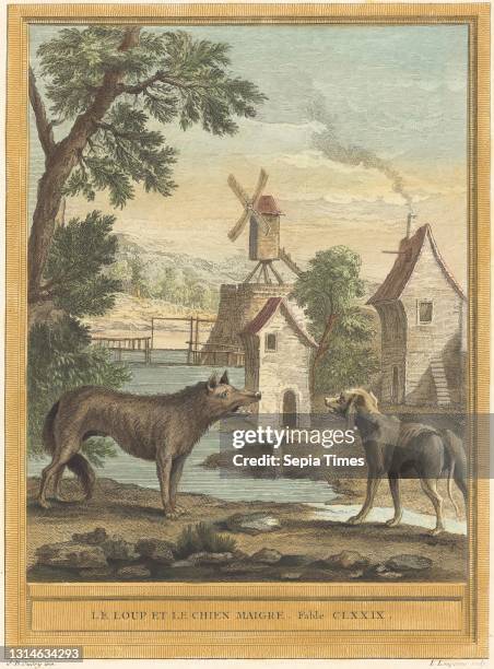 Louis-Simon Lempereur, , French, 1728 - 1807, Jean-Baptiste Oudry, , French, 1686 - 1755, Le loup et le chien maigre , La Fontaine's 'Fables': Fable...