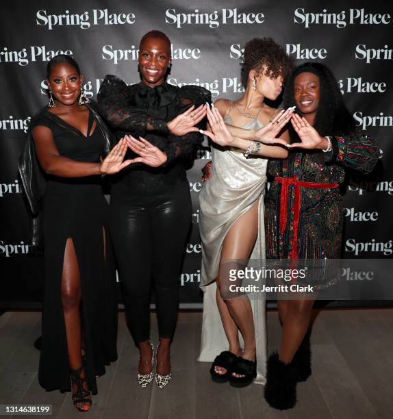 Rose, Kim Jefferson-Pack, Andra Day and Phylicia Fant attend Spring Place’s Oscars party honoring Andra Day and the cast of The United States vs....