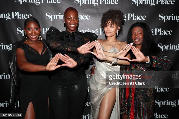 Rose, Kim Jefferson-Pack, Andra Day and Phylicia Fant attend Spring Place’s Oscars party honoring Andra Day and the cast of The United States vs....