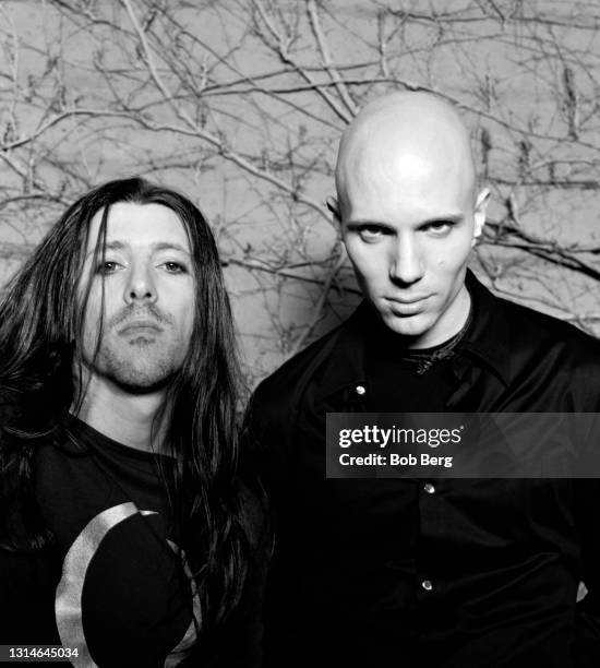 American singer, songwriter, musician, record producer, actor, and winemaker Maynard James Keenan and American guitarist Billy Howerdel, of the...