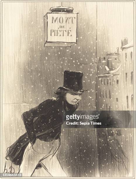 Honoré Daumier, , French, 1808 - 1879, Un Monsieur au dessous de ses affaires, Émotions parisiennes: pl.34, lithograph.