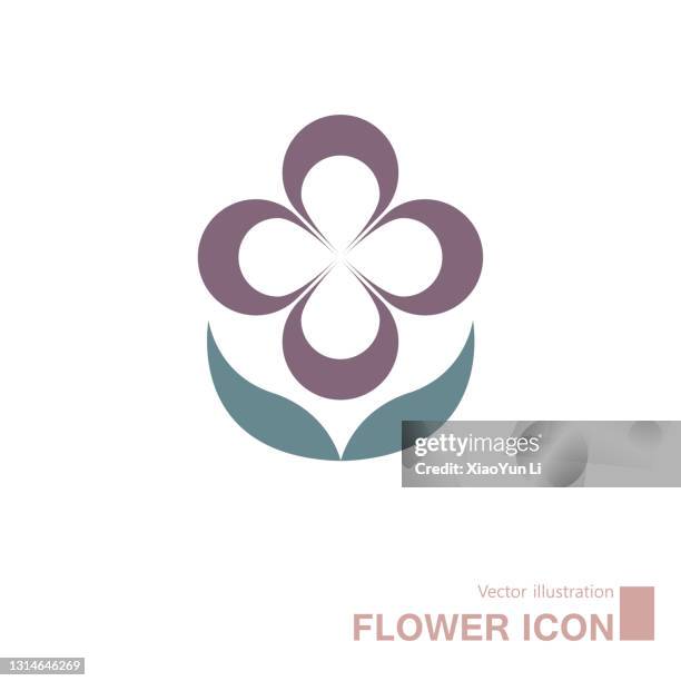 vector drawn flower icon. - flower logo stock illustrations