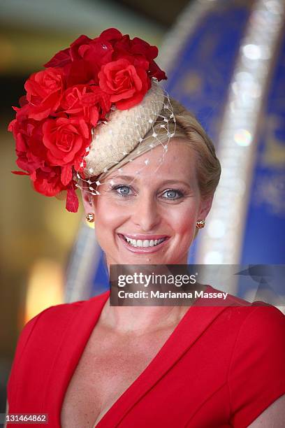 Johanna Griggs at the Emirates marquee during Emirates Stakes Day at Flemington Racecourse on November 5, 2011 in Melbourne, Australia.