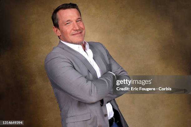 Tv host Benjamin Castaldi poses during a portrait session in Paris, France on .