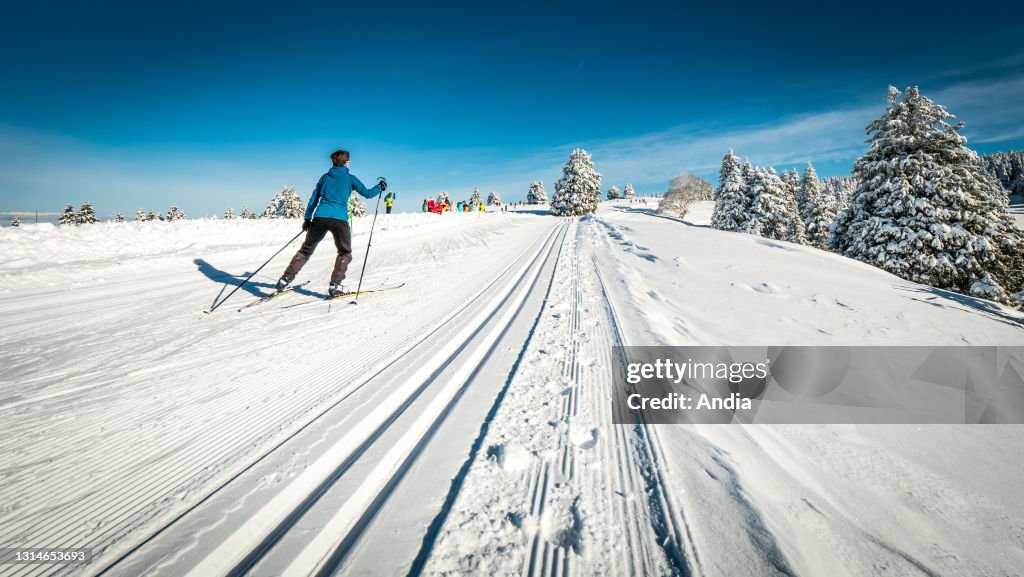 Nordic skiing in the French Alps.