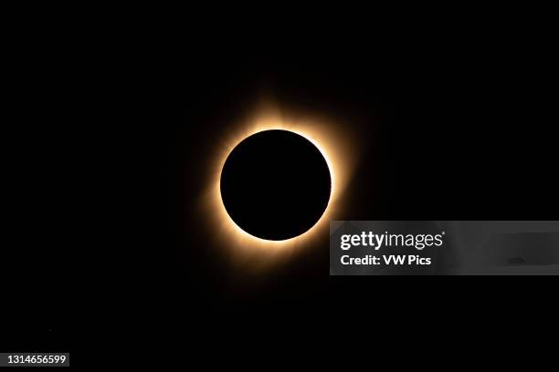 The total solar eclipse on 21 August 2017, as seen from Idaho. About 77 minutes after first contact. Yellow filtration for visual interest.