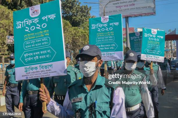 Sylhet, Bangladesh. 1st December 2020. MD Nisharul Arif, Police Commissioner of Sylhet Metropolitan Police inaugurated the event ''Traffic Pokkhyo'...