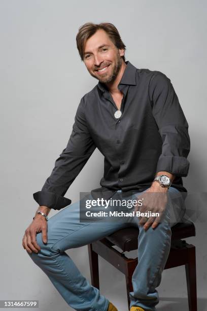 Jimi Merk of Jimeye Designs poses for portrait at The Artists Project Host Wadjet PR & Jimeye Designs on April 26, 2021 in Los Angeles, California.
