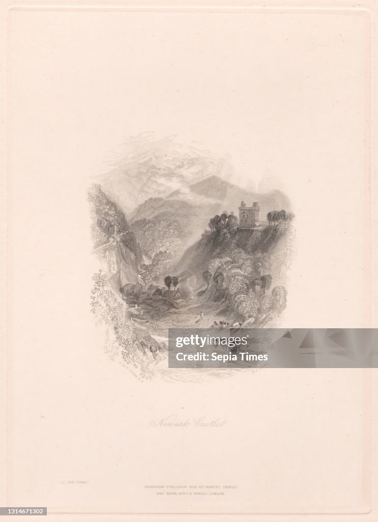 Newark Castle (vignette), Print made by William Bernard Cooke, 1778–1855, British, after Joseph Mallord William Turner, 1775–1851, British, 1834, Line engraving, second state on medium, slightly textured, cream wove paper