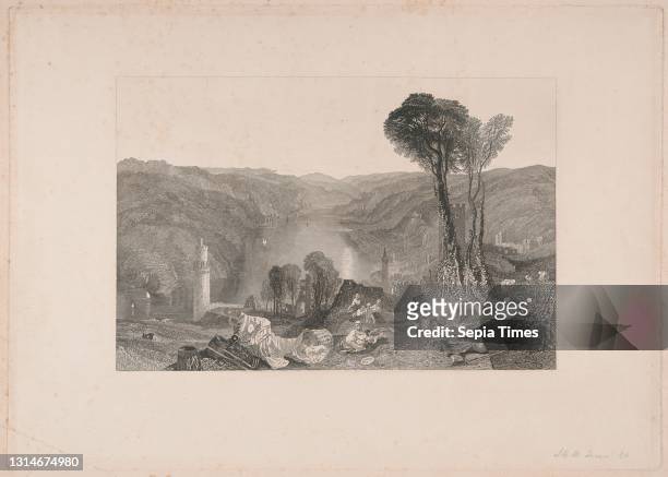 Oberwesel, Print made by James T. Willmore, 1800–1863, British, after Joseph Mallord William Turner, 1775–1851, British, 1838-1852, Etching; open...