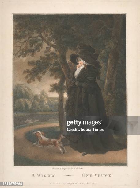 Widow - Une Veuve, John Raphael Smith, 1752–1812, British, after John Raphael Smith, 1752–1812, British Colored stipple engraving on moderately...