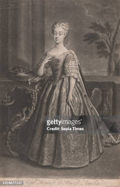 Her Royal Highness, the Princess Amelia, Print made by John Simon, 1675–1755, French, after Philippe Mercier, 1689 or 1691–1760, Franco-German,...