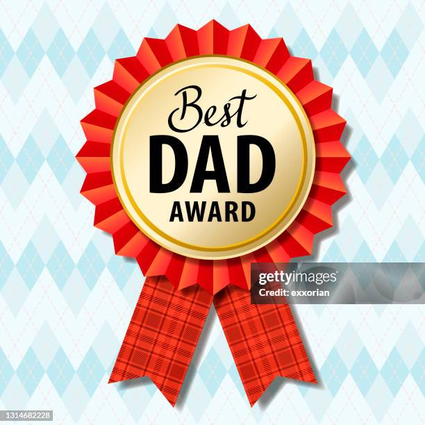 stockillustraties, clipart, cartoons en iconen met beste papa award - fathersday