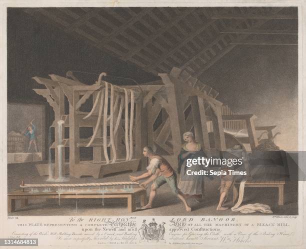 Perspective View of all the Machinery of a Bleach Mill, upon the Newest and Most approved Constructions, Consisting of the Wash Mill, Rubbing Boards...