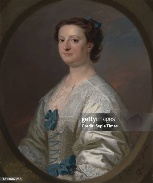 Arabella Pershall, Lady Glenorchy, Allan Ramsay, 1713–1784, British Oil on canvas, Support : 29 x 24 inches , collar, costume, gown, lace, noble ,...