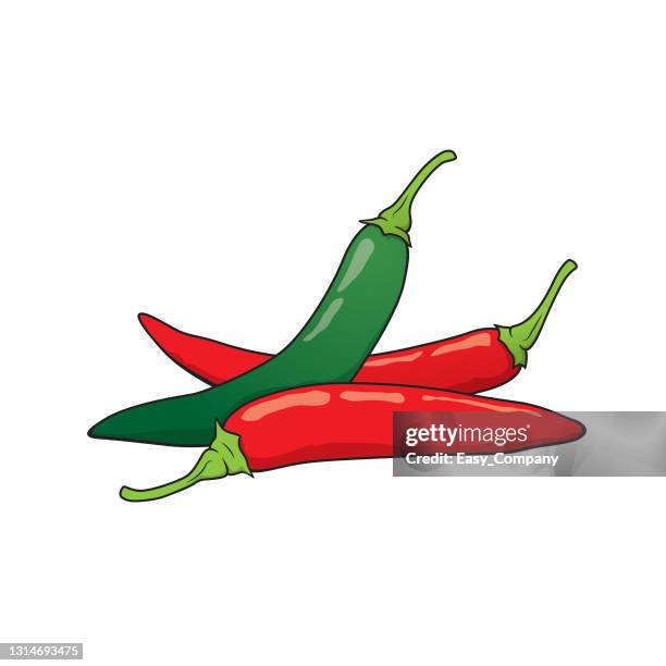 Vektorillustration Von Chili Isoliert Auf Weiem Hintergrund Biogemse Und Frchte Cartoonkonzepte Bildung Und Schule Material Kinder Frbung Seite Druckbare Aktivitt Arbeitsblatt Flashkarte, Stock-Foto