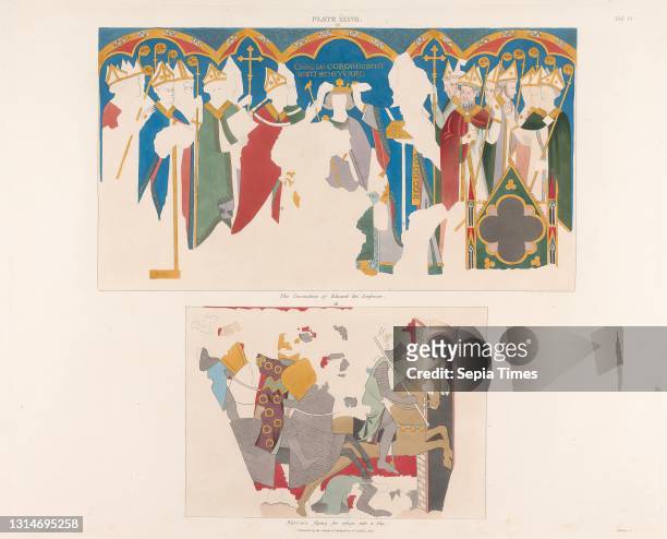 The Coronation of Edward the Confessor. Warriors Flying for Refuge into a City., Print made by James Basire, 1769–1822, British, after Charles Alfred...