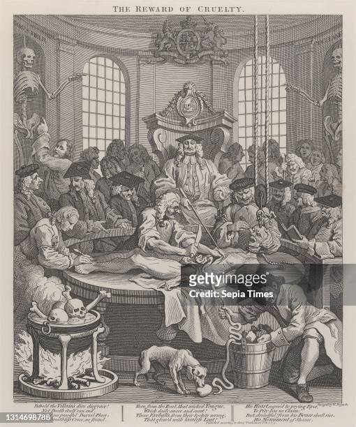 The Fourth Stage of Cruelty: The Reward of Cruelty, Print made by William Hogarth, 1697–1764, British printed 1790, Line engraving on thick, white,...